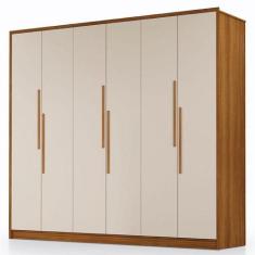 Guarda Roupa Casal Córdoba 6 Portas Carvalho New Off White Pina - Luap