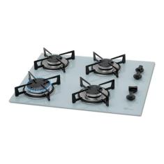 Fogao cooktop fischer 4 bocas trad gas vidro branco 1519.5902