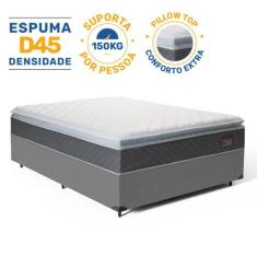 Cama Box com Colchão de Espuma D45 Pillow Top Fort Comfort Casal 138 c