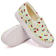 Slip On Tênis Estampas Delicadas Feminino Sola Leve Reta Calce Fácil P