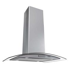 Coifa Ilha 75cm Vidro Curvo 3 Velocidades Inox Nardelli, Inox, 220V