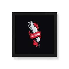 Arte Maníacos Quadro Decorativo Tesoura Cut E Shave - 30x30cm (Moldura em laca preta)