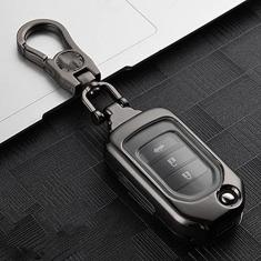 TPHJRM Capa de chaveiro de carro Smart Zinc Alloy Case, apto para Honda Civic CR-V HR-V Accord Jade Crider Odyssey 2015-2018, chaveiro de carro ABS Smart Car Key Fob