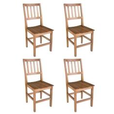 Conjunto 4 Cadeiras Confort Em Madeira De Lei Maciça Sala De Jantar -