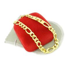 Pulseira Masculina 25Cm 7Mm Largura Folheada Ouro Pl101