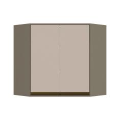 Armário Aéreo p/ Cozinha Connect Canto Oblíquo c/2Portas 80cm Duna/Cristal - Henn