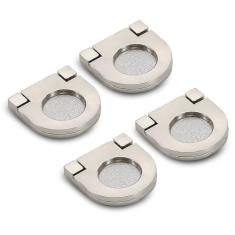 Evionlin 【Pacote com 5】 Puxador embutido preto puxador invisível para gaveta, instalação oculta, polida, embutida, mobiliário, puxador de porta de armário com parafusos