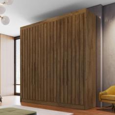Guarda Roupa Casal 4 Portas 3 Gavetas Potente Móveis Europa, Brauna