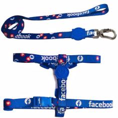 Peitoral H Ajustável + Guia Para Cachorro 1,10cm - Leedog, Face, PP