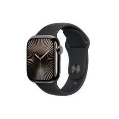 Apple Watch Series 10 GPS + Cellular, Caixa Ardósia de Titânio de 42 mm, Pulseira Esportiva Preta, Tamanho P/M - MWXG3AM/A