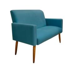 Namoradeira Malibu Decorativa 2 Lugares Suede Azul Royal - Maitê Moda 