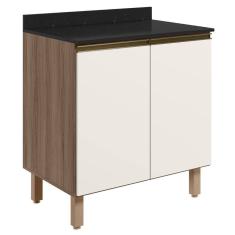 Balcão Para Cooktop Com Tampo 80cm Maly N03 Carvalho-off White - Mpozenato