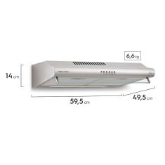 Depurador de Ar Parede Electrolux 60cm Inox com Filtro Lavável e Máscara Captadora de Ar (DE60X) 220V