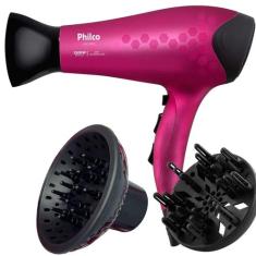 Secador De Cabelo Philco Profissional Ion Emborrachado 2200w Ar Quente