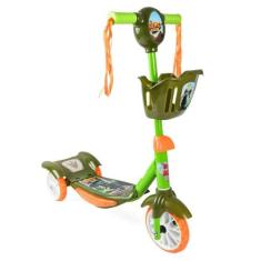 Patinete 3 Rodas com Cesta Dino Fun World Play&Fun Verde, Verde