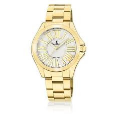 Relógio Pulso Jean Vernier Feminino Aço Dourado Jv01126