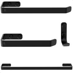 Kit Acessórios Para Banheiro Preto Fosco 4 Peças Plus, MetalCromo