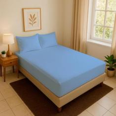 Jogo De Lençol Simples Casal Micro Percal 3 Peças Cama Box Elastico Ho