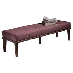 Recamier Decorativo 160cm Martínez Veludo Pés Madeira Rosa/Imbúia - Gran Belo