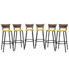 kit 6 Banquetas Bancos Cadeiras Para Cozinha Gourmet Alta Area Lazer B
