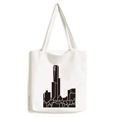 Bolsa de lona com contorno dos arranha-céus da cidade da Austrália, bolsa de compras casual