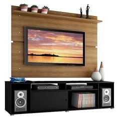 Rack Madesa Cancun e Painel para TV até 65 Polegadas - Preto/Rustic