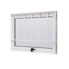 Janela de Alumínio Maxim-ar 60x80cm com Grade e Vidro Boreal Cristal Ramassol Branco