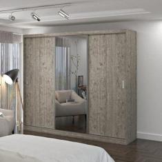 Guarda Roupa Casal com Espelho 3 Portas de Correr 4 Gavetas 1902e1 Foscarini Demolição