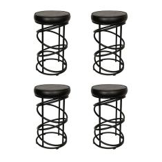 Conjunto 04 Banquetas 62cmx36cm Londres Preto