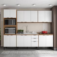 Cozinha Completa Firenze 05 Peças 14 Portas e 02 Gavetas Demóbile Amendola Touch/Branco