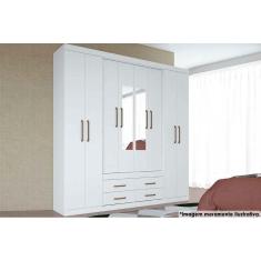 Guarda Roupa 8 Portas e 4 gavetas c/ Espelho Nápoles Ébano - Santos Andirá