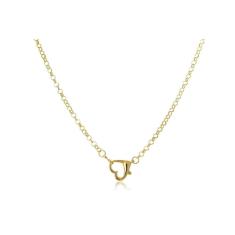 Pulseira Com Design De Elos Finos E Fecho De Coração Folheado Em Ouro 18k [F027]