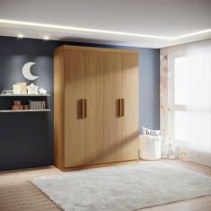 Guarda-roupa Infantil 04 Portas Frente em Mdf Angel Cinamomo