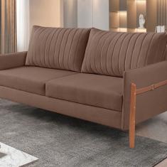 Sofá 2 Lugares Living Orion Design Ergonômico Marrom