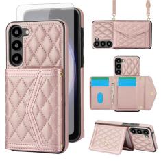 Asuwish Capa de celular para Samsung Galaxy S23 Plus S23+ 5G Capa carteira celular com protetor de tela de vidro temperado com bloqueio de RFID, alça para cartão S23plus 23S + S 23 23+ SM-S916U 16.8