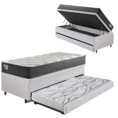 Bicama Box Baú Solteiro Com Colchão Adapto Molas Ensacadas Ecoflex mat