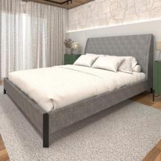 Cama King Estofada com Cabeceira Personalizável 100% MDF - Casa Lar Do