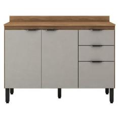 Balcão De Cozinha Firenze Com Tampo 120 Cm Amêndola Touch Nude Prime T