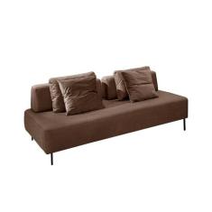 Sofá 2 Lugares e 2 Encostos Modular Da Vinci Poliéster Caqui - Mobly