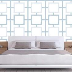 Papel Parede Quadrados Interligados Geométrico Autocolante