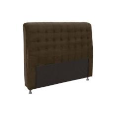 Cabeceira Cama Box Estofada Queen Queen Dama Plus Suede Marrom Chocolate - Simbal