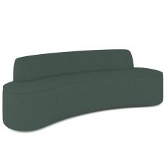 Sofá 4 Lugares Curvo Sala De Estar Living Cancún D02 Linho Verde Musgo 230 Cm C-117