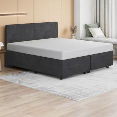 Base Cama Box King Size Veludo Skybox Cor Preto