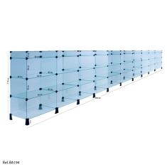 Balcão de Atendimento Modulado em Vidro - 5,00 x 1,10 x 0,30