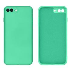 Capinha iPhone 7 e 8 Plus Proteção Câmera Silicone - GCM, Verde Água