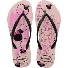 Chinelo Infantil Feminino Havaianas Slim Disney Rosa - 41412-Feminino