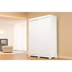 Guarda Roupa Solteiro Ayla 2 Portas de Correr 2 Gavetas MDF Branco ACP Móveis