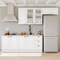 Cozinha Modulada Americana Combo 18 Henn - Branco HP/Calcare BP