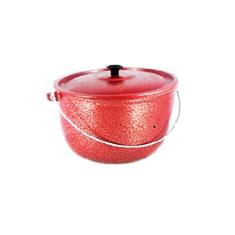 Caldeirão Alumínio Fundido Craqueado Alça Galvanizada Vermelho 18cm