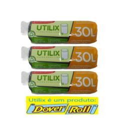 Sacos Para Lixo Utilix Dover Roll 30L Preto 50 Un Kit Com 03
